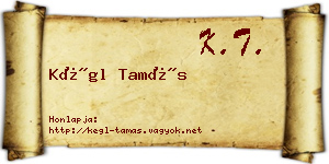 Kégl Tamás névjegykártya